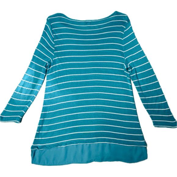 Talbots Pullover Lightweight Sweater, Women's Size Sp, Turquoise Blue & White - Picture 5 of 8